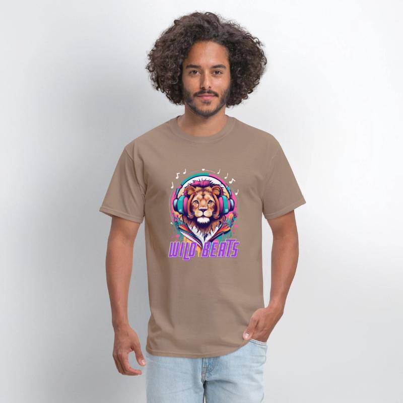 Lion face with headphones Wild Beats shirt