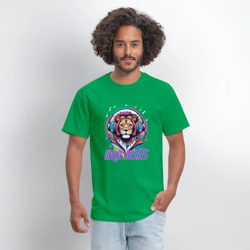 Lion face with headphones Wild Beats shirt