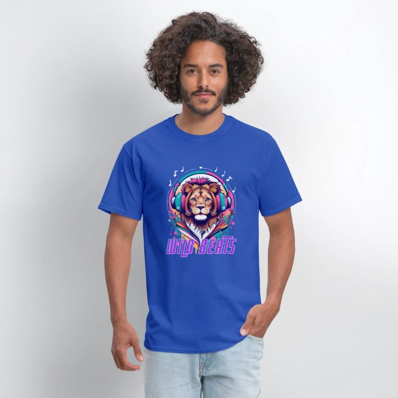 Lion face with headphones Wild Beats shirt