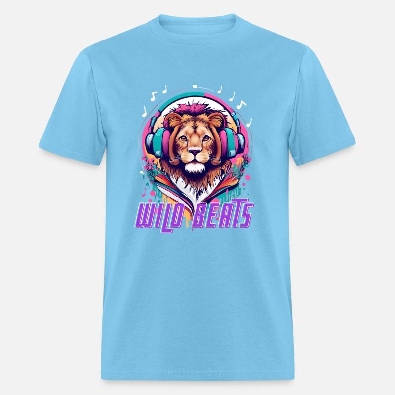 Lion face with headphones Wild Beats shirt