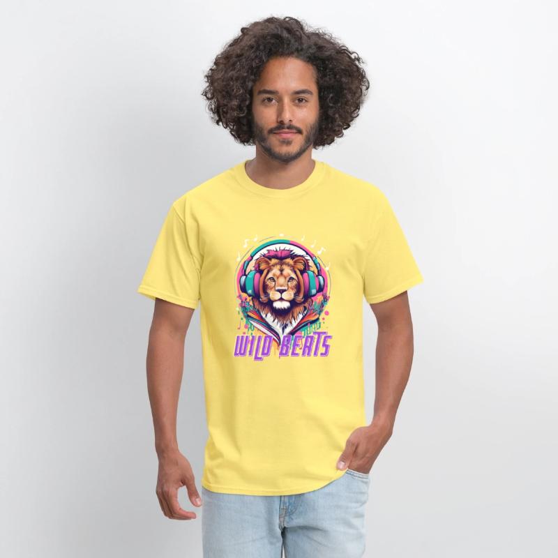 Lion face with headphones Wild Beats shirt