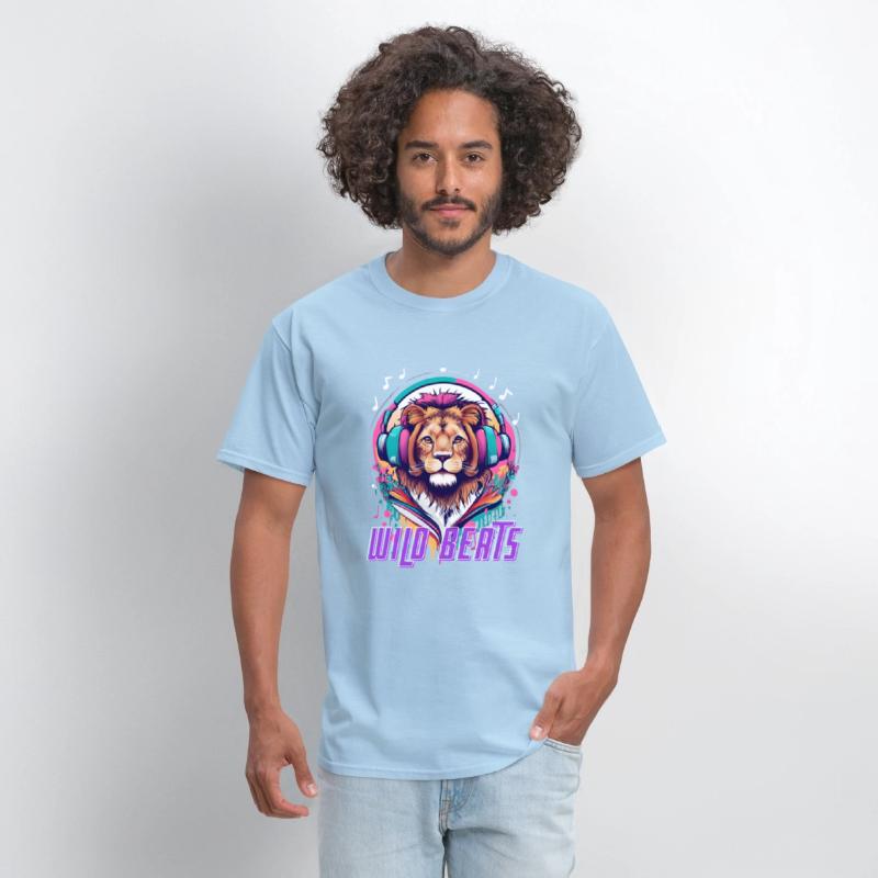 Lion face with headphones Wild Beats shirt