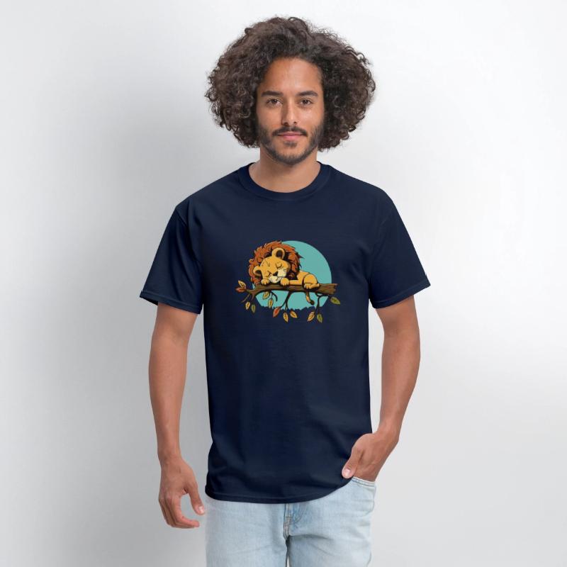 lion sleeping on branch sleep shirt animal baby