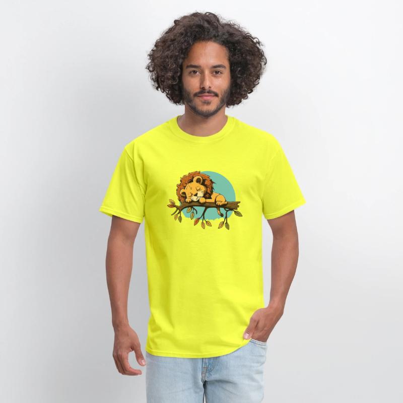 lion sleeping on branch sleep shirt animal baby