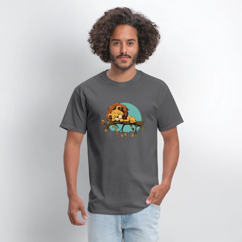 lion sleeping on branch sleep shirt animal baby