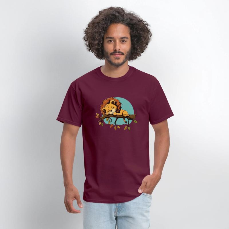lion sleeping on branch sleep shirt animal baby