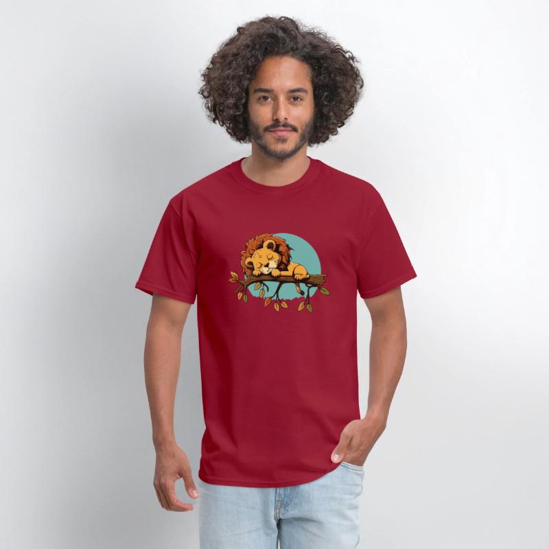 lion sleeping on branch sleep shirt animal baby