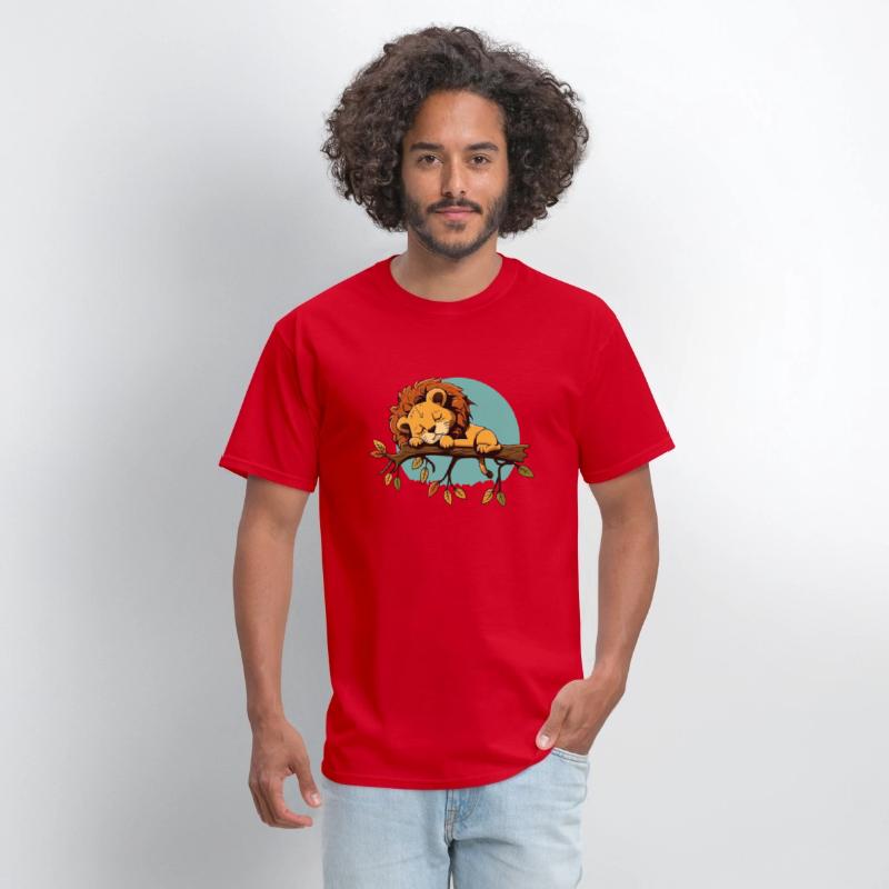 lion sleeping on branch sleep shirt animal baby