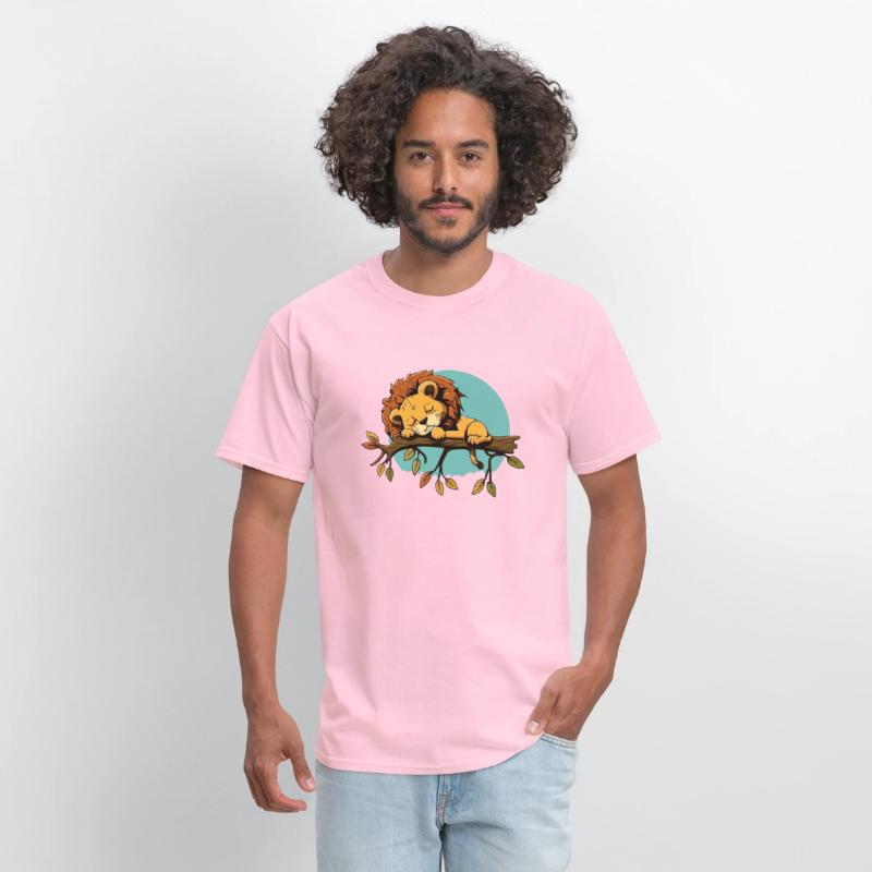lion sleeping on branch sleep shirt animal baby