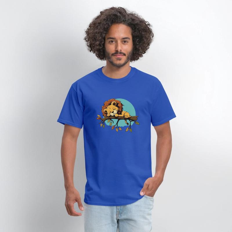 lion sleeping on branch sleep shirt animal baby