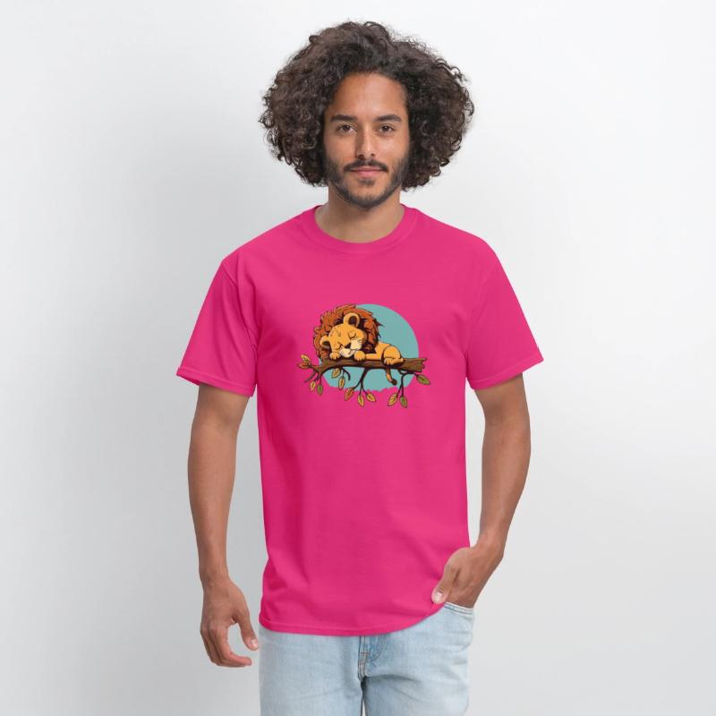 lion sleeping on branch sleep shirt animal baby