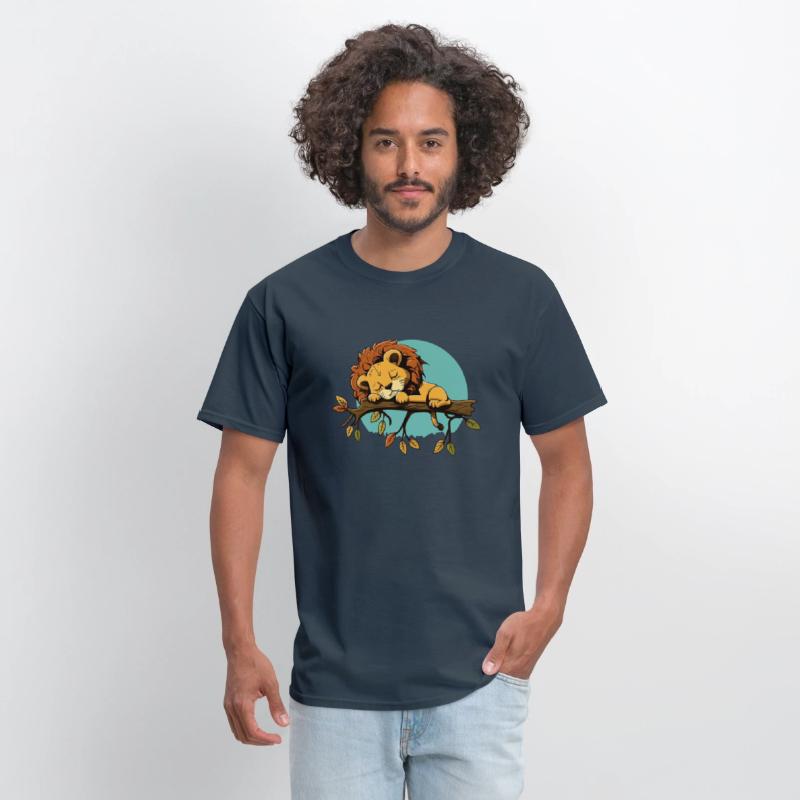 lion sleeping on branch sleep shirt animal baby