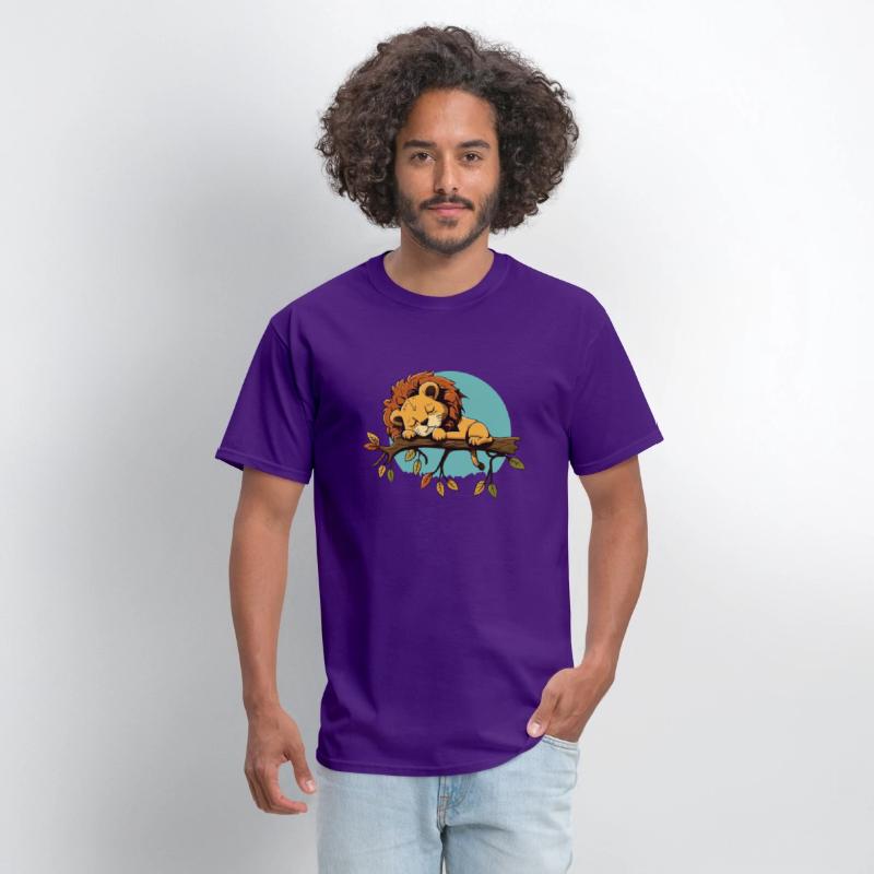 lion sleeping on branch sleep shirt animal baby