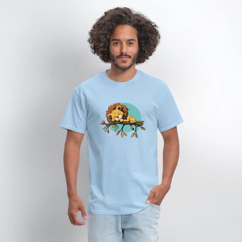 lion sleeping on branch sleep shirt animal baby