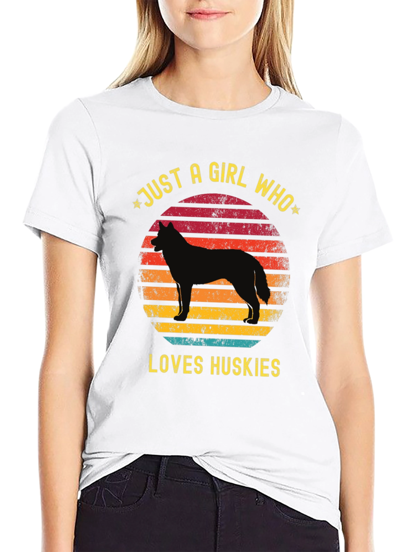 Just a Girl Who Loves Huskies T-Shirt