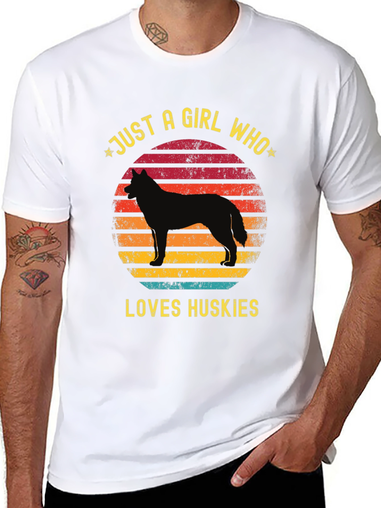 Just a Girl Who Loves Huskies T-Shirt