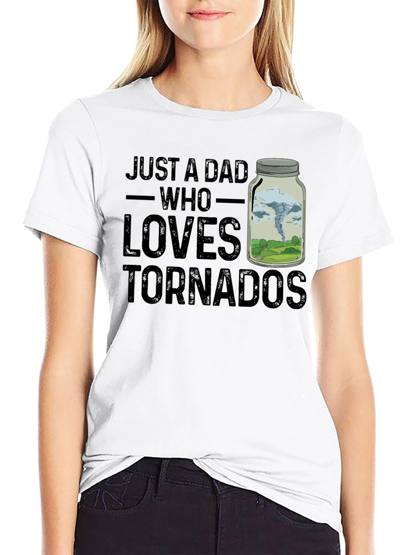 Just A Dad Who Loves Tornadoes Novelty T-Shirt