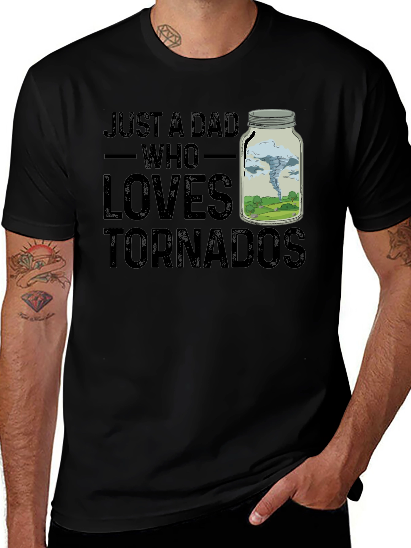 Just A Dad Who Loves Tornadoes Novelty T-Shirt