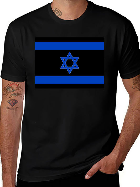 Israeli Flag T-Shirt - Black Pride Tee