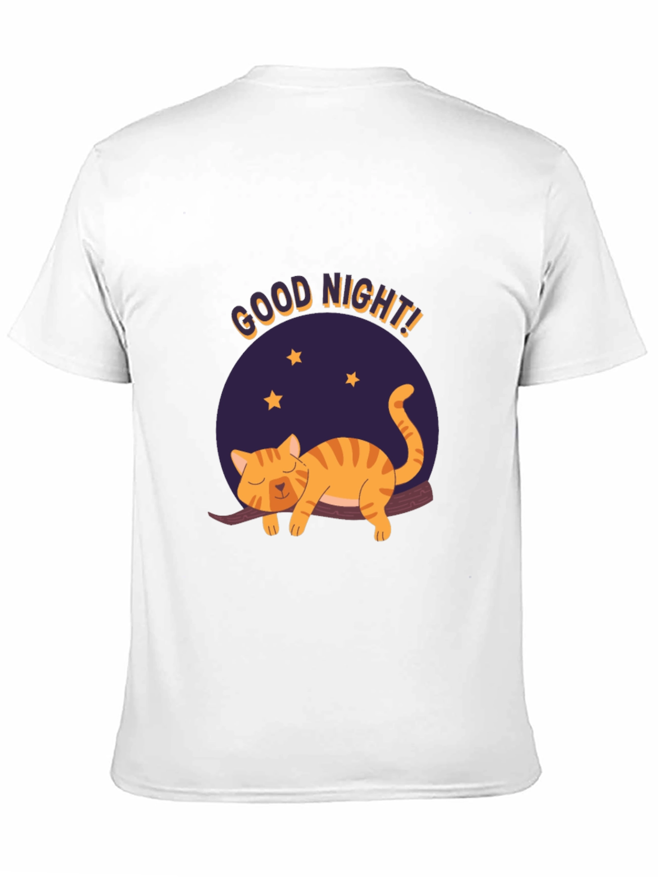 Good Night Cat Graphic T-Shirt - Black