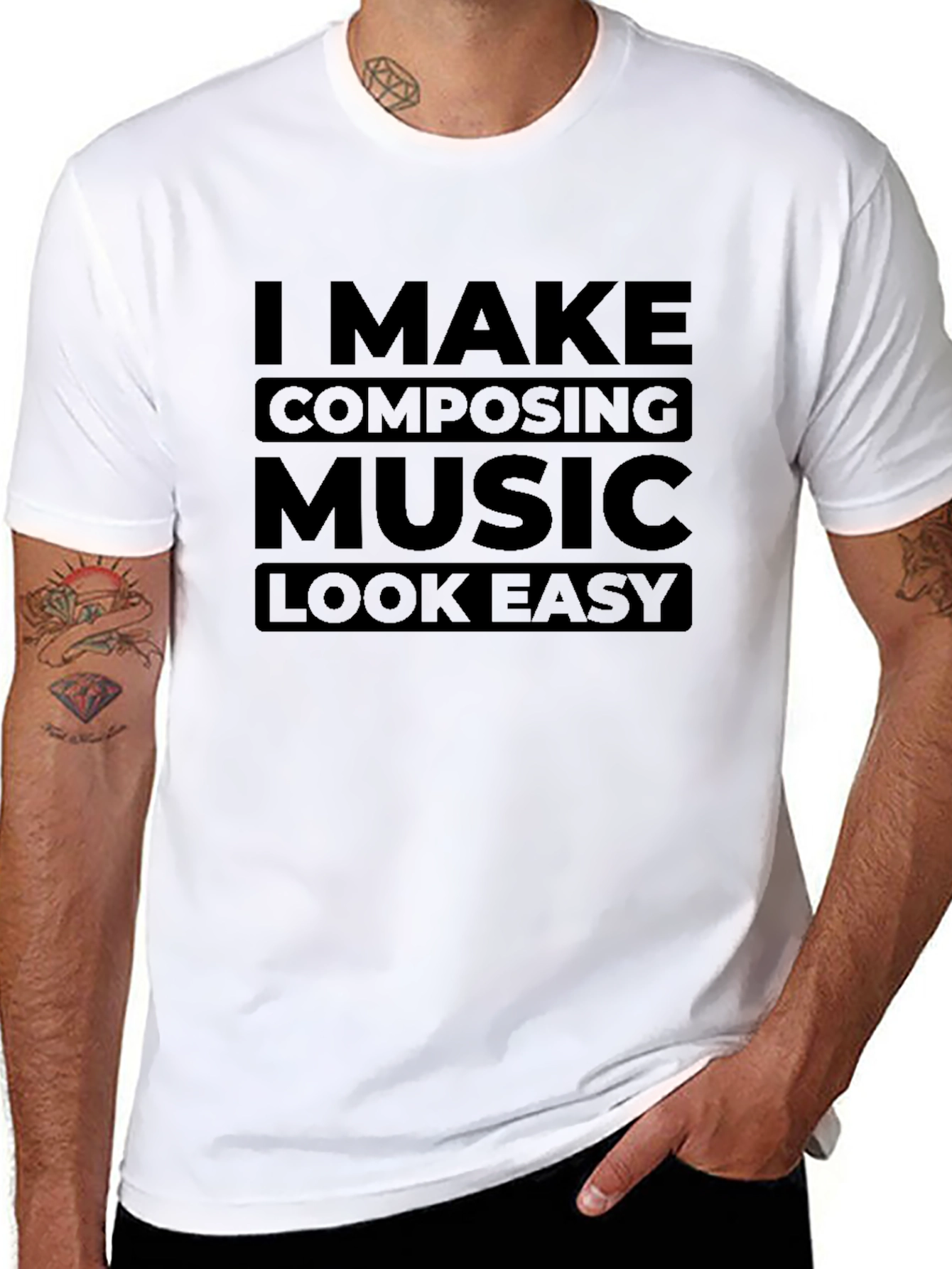 I Make Composing Music Look Easy Black T-Shirt