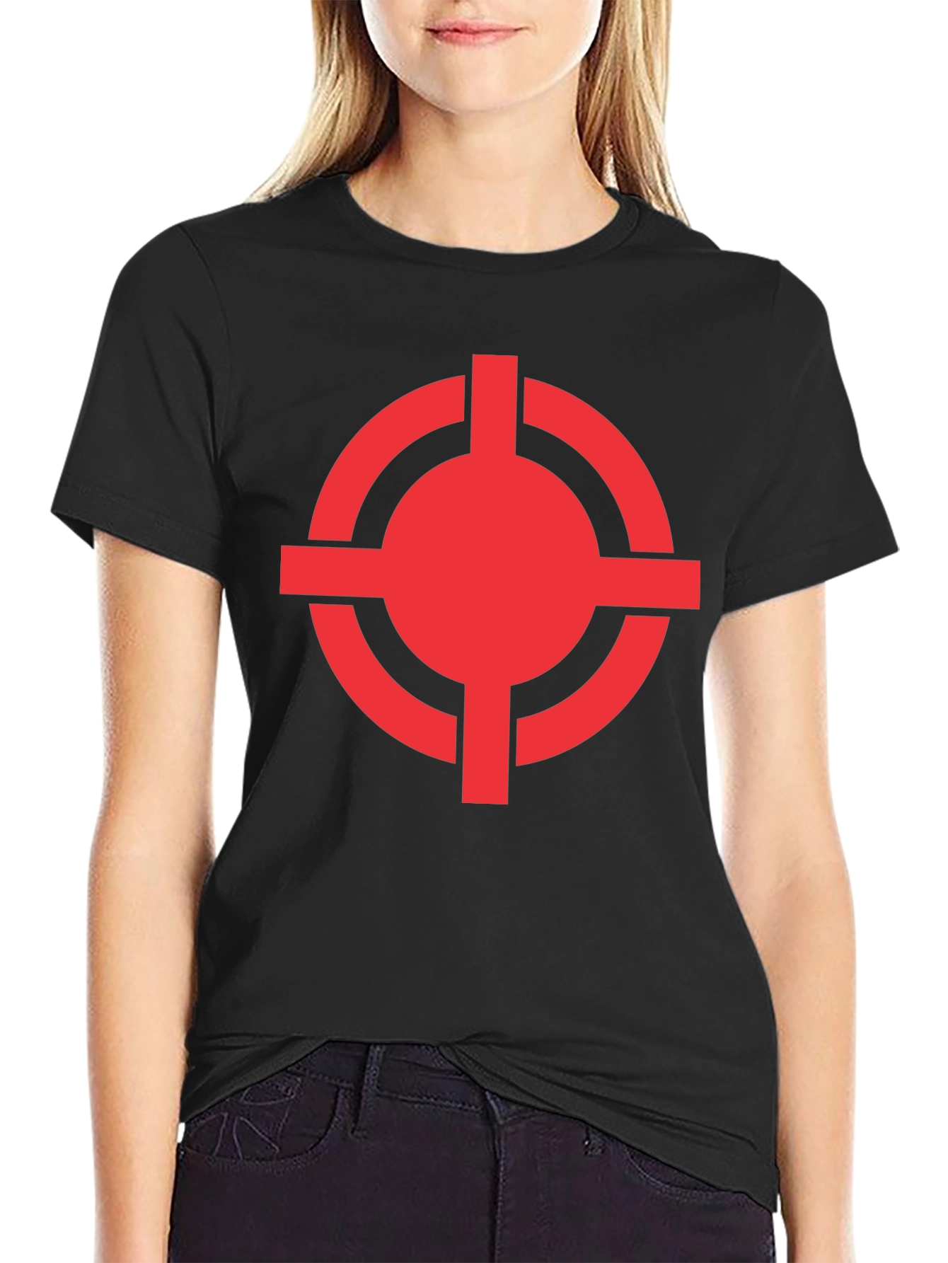 Red Target Graphic Black T-Shirt