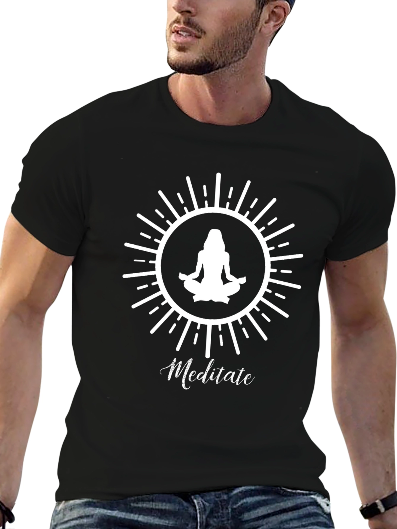 Meditate T-Shirt: Yoga Design Relaxed Fit