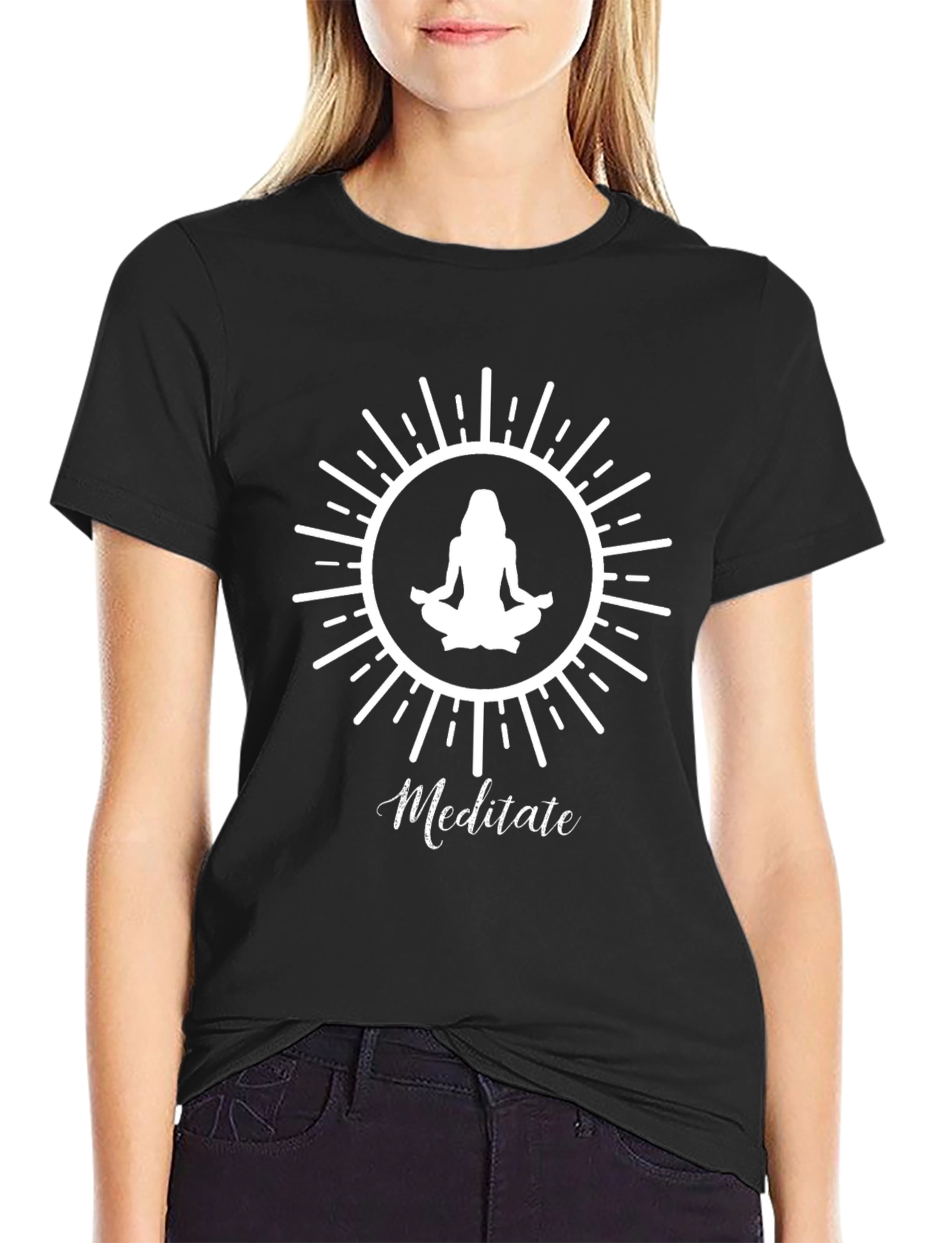Meditate T-Shirt: Yoga Design Relaxed Fit