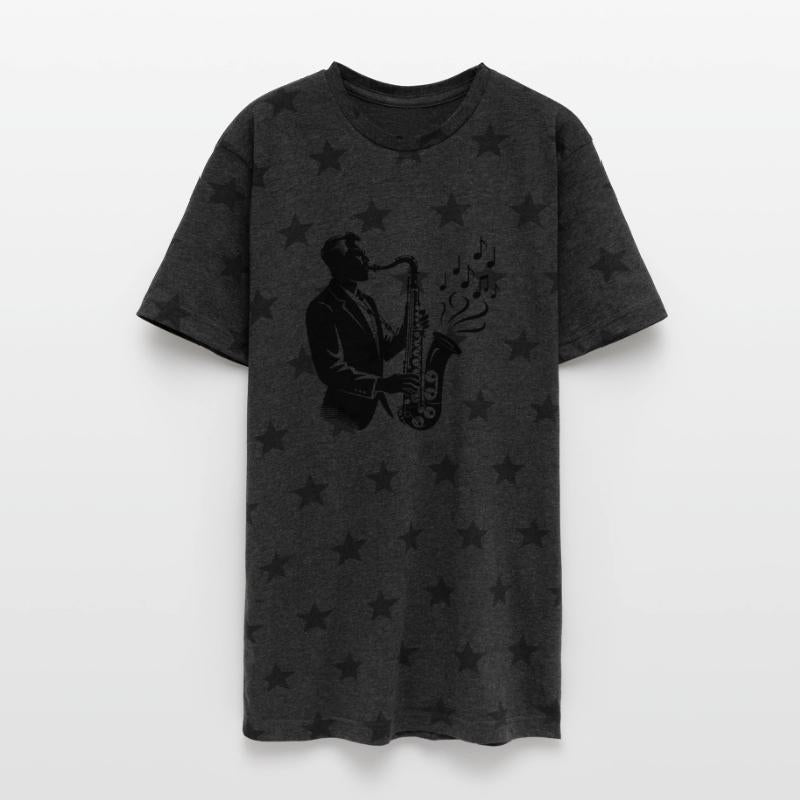 Man Playing Saxophone Music Notes Vector 1 Color