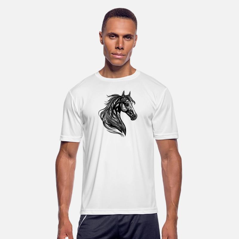 Mare Portrait With Elegant Mane Blowing In The