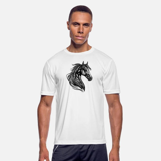 Mare Portrait With Elegant Mane Blowing In The