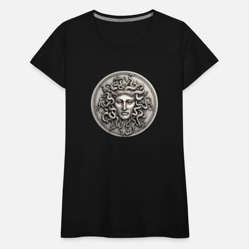 Medusa Head Statue Old Greek Coin Myhtology