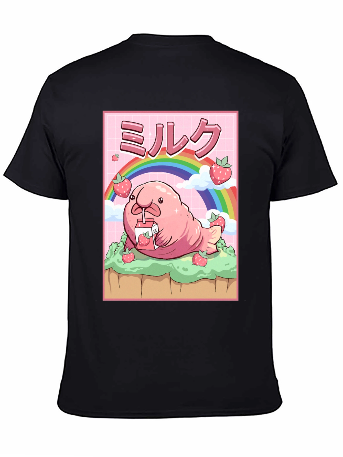 Kawaii Blobfish Strawberry Milk T-Shirt