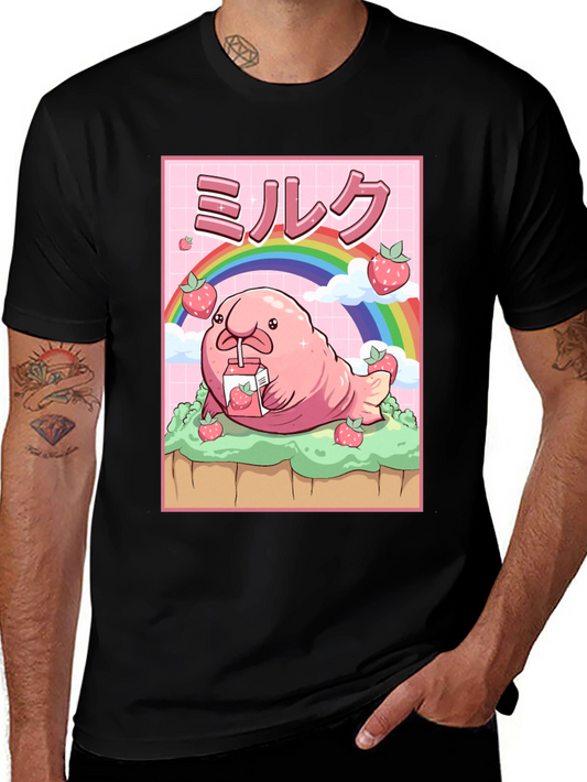 Kawaii Blobfish Strawberry Milk T-Shirt