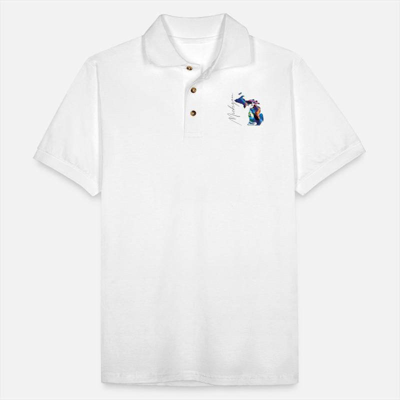 Michigan State Flag in Michigan State Map MI