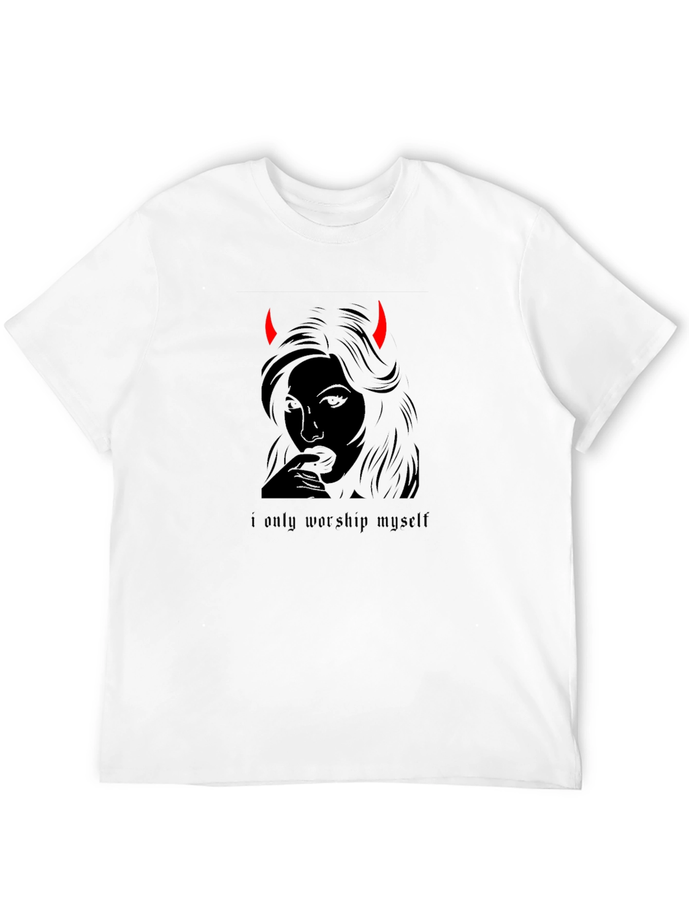 Edgy Devil Woman Graphic Tee - Worship Yourself
