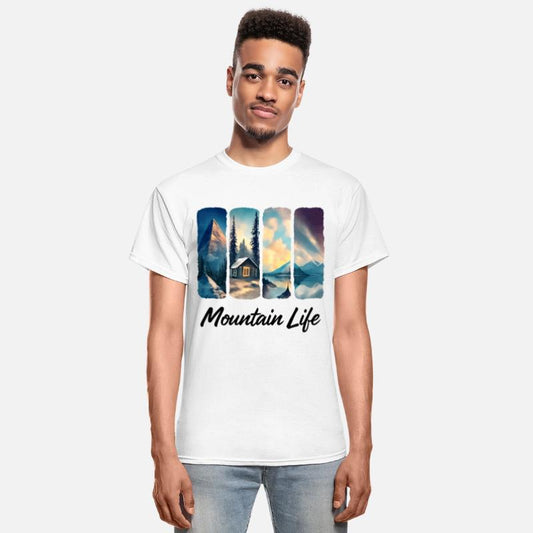 Mountain View with Forest Cabin and Lake