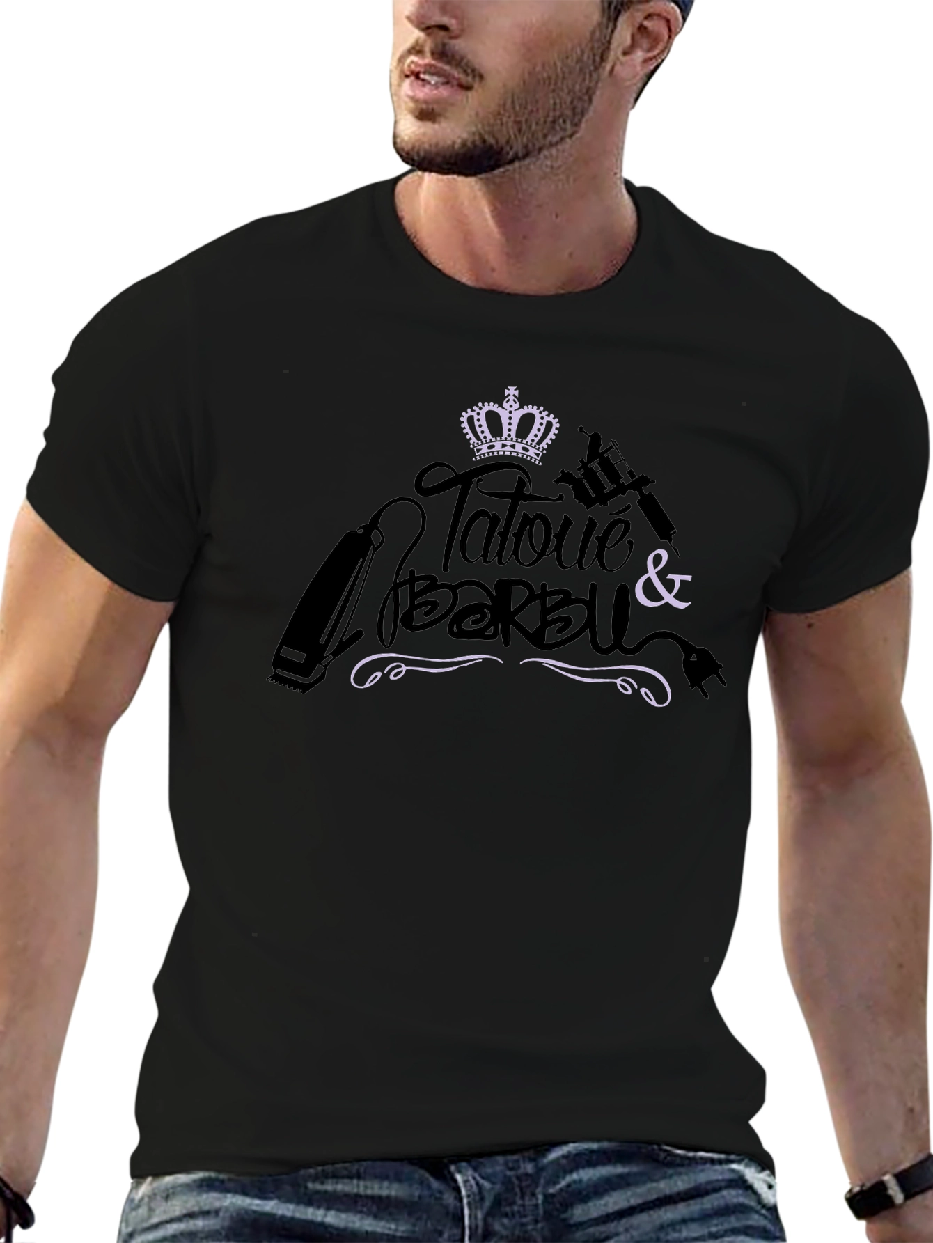 Tattooed & Bearded Crown Graphic Tee