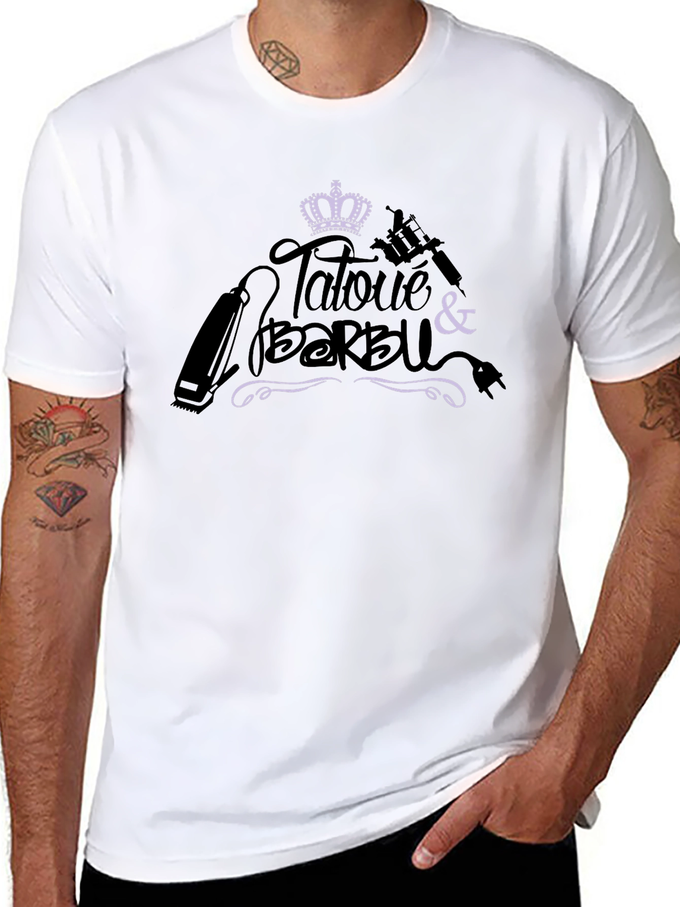 Tattooed & Bearded Crown Graphic Tee