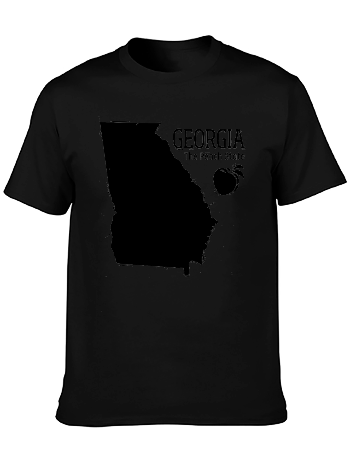 Georgia Peach State Black T-Shirt