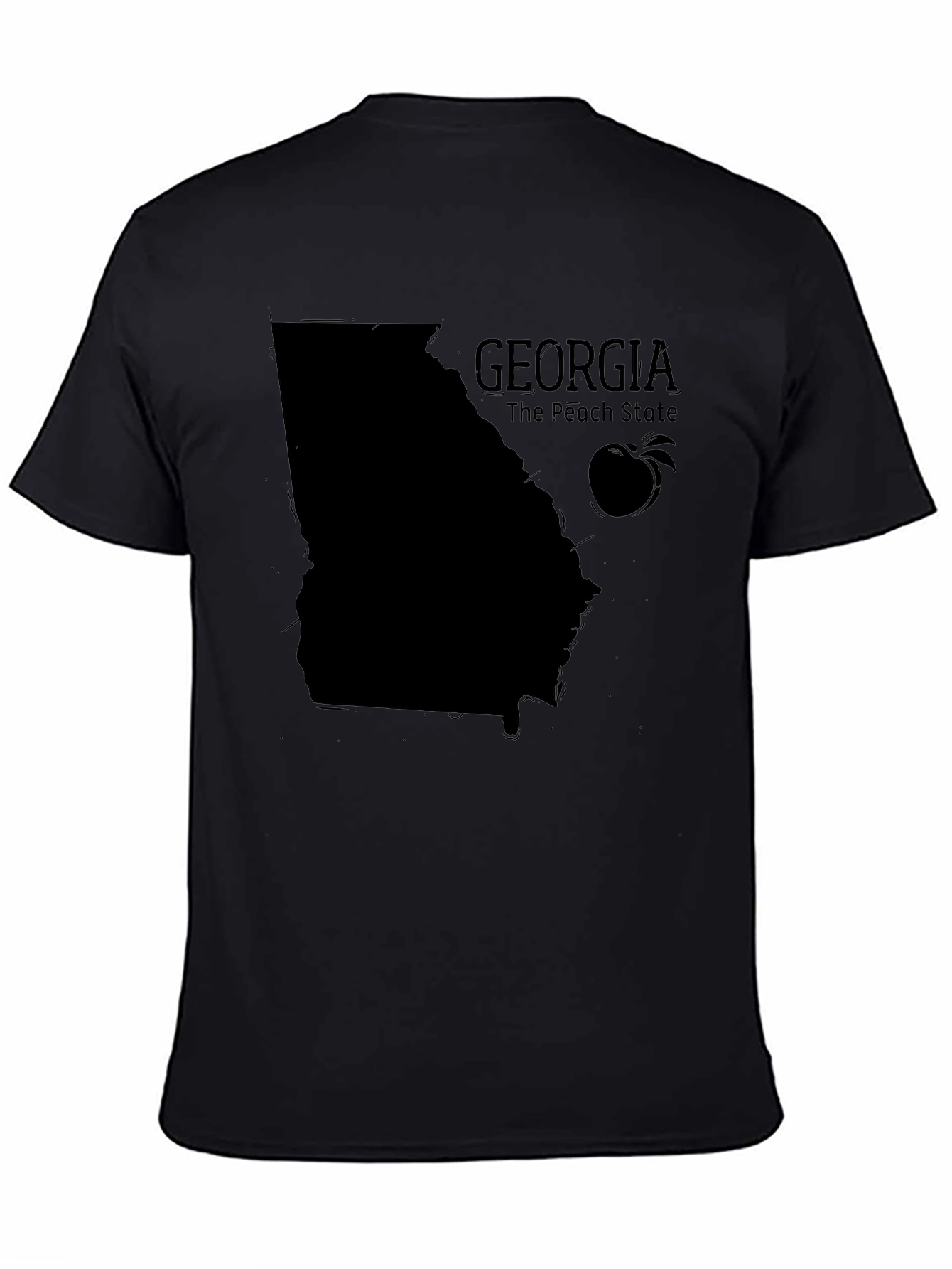 Georgia Peach State Black T-Shirt