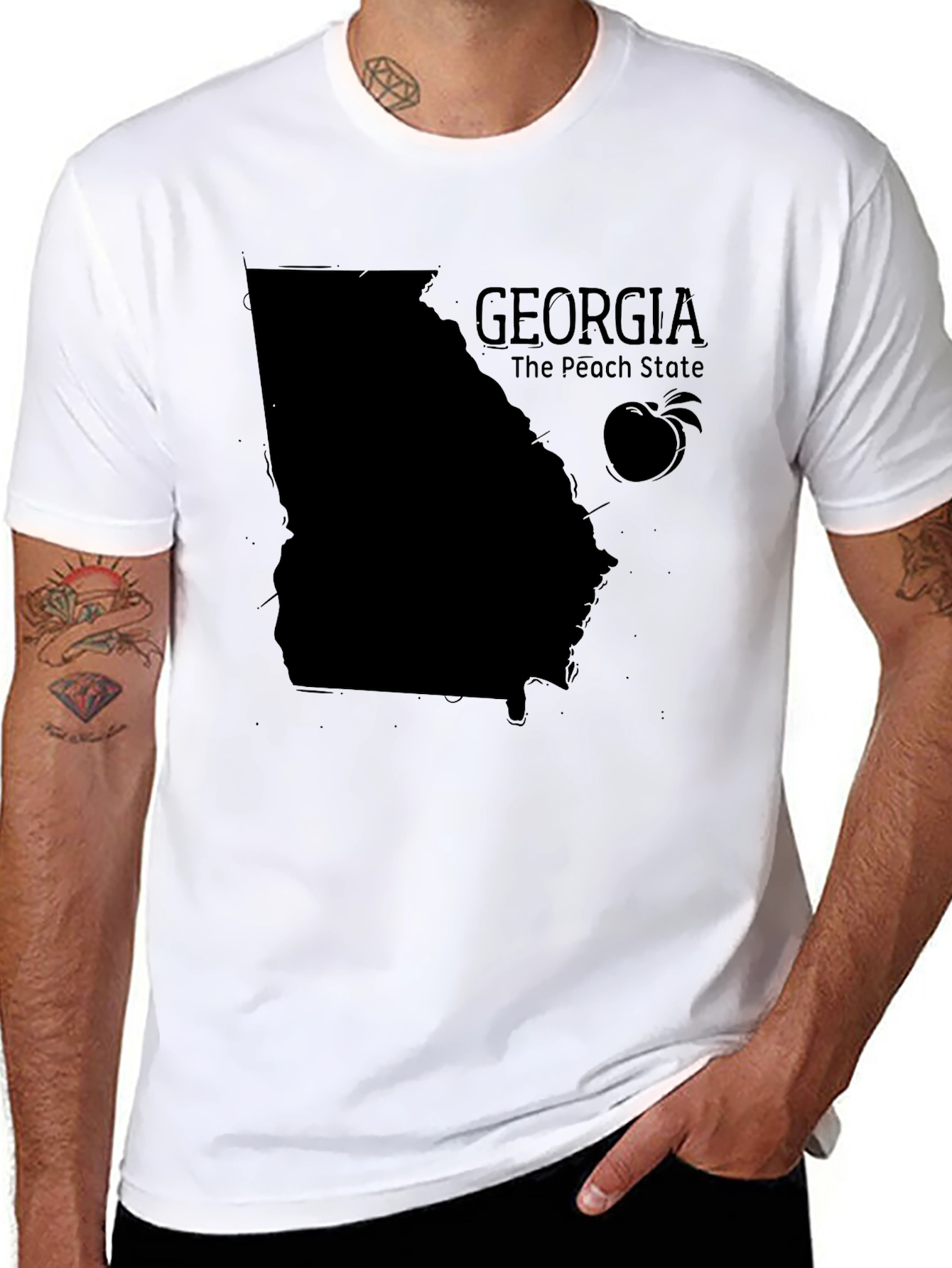 Georgia Peach State Black T-Shirt