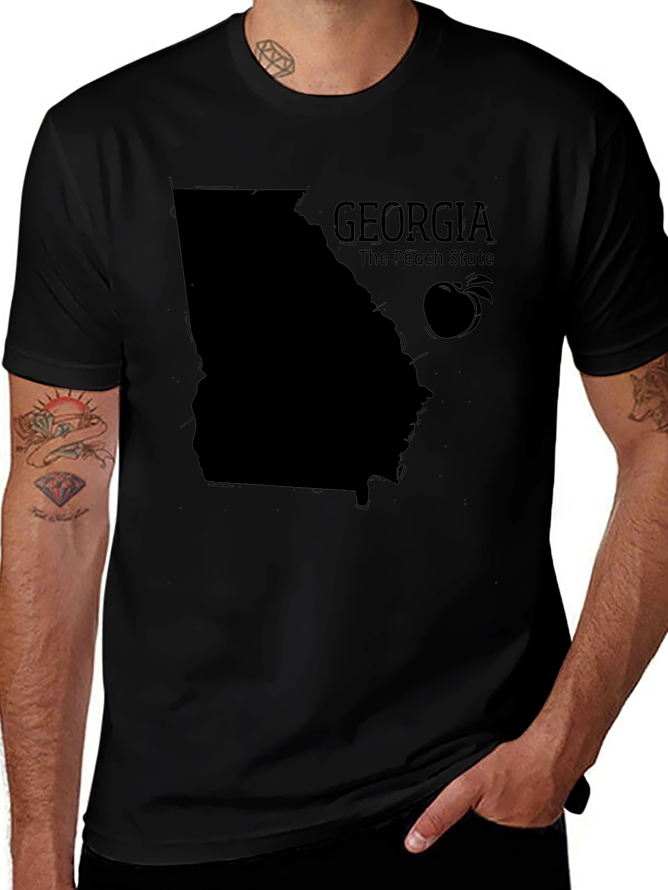 Georgia Peach State Black T-Shirt