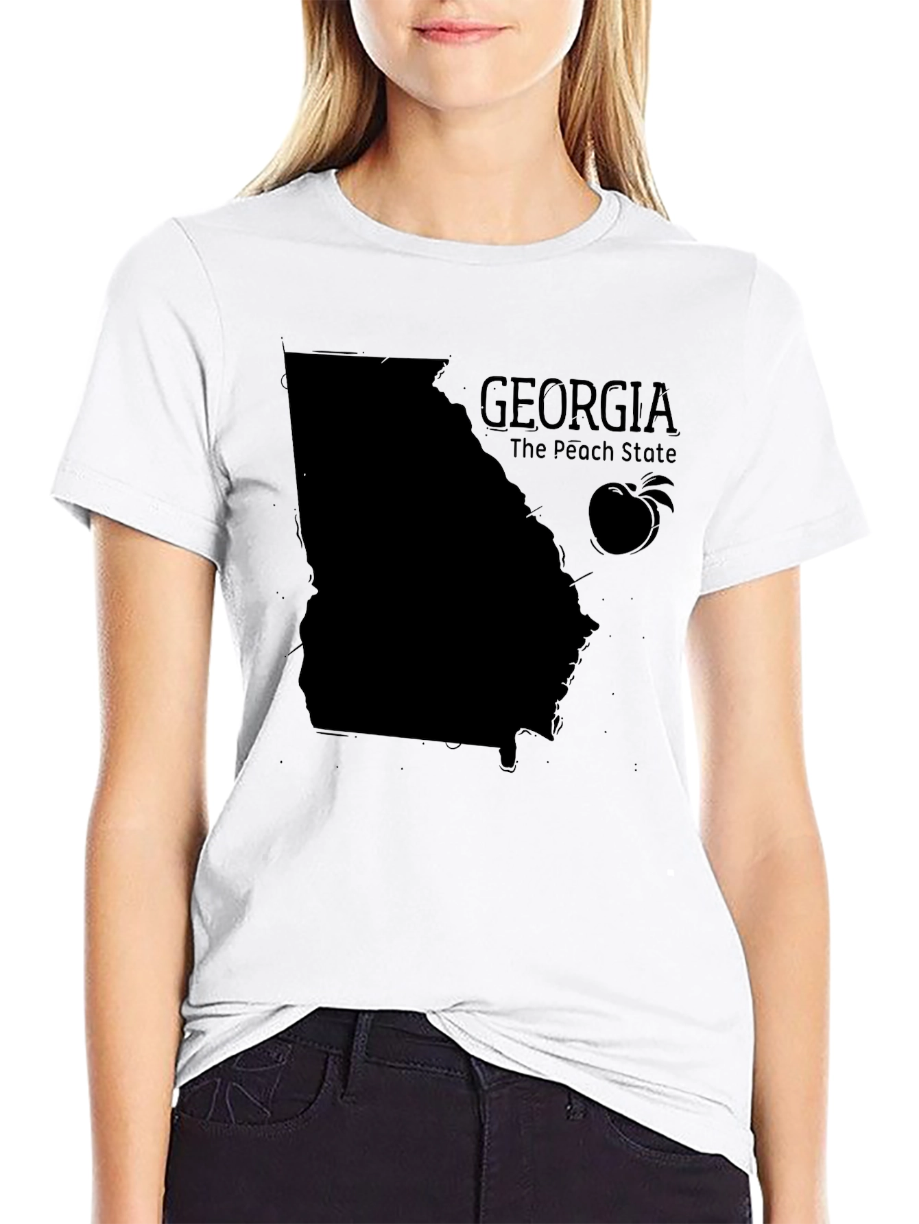 Georgia Peach State Black T-Shirt