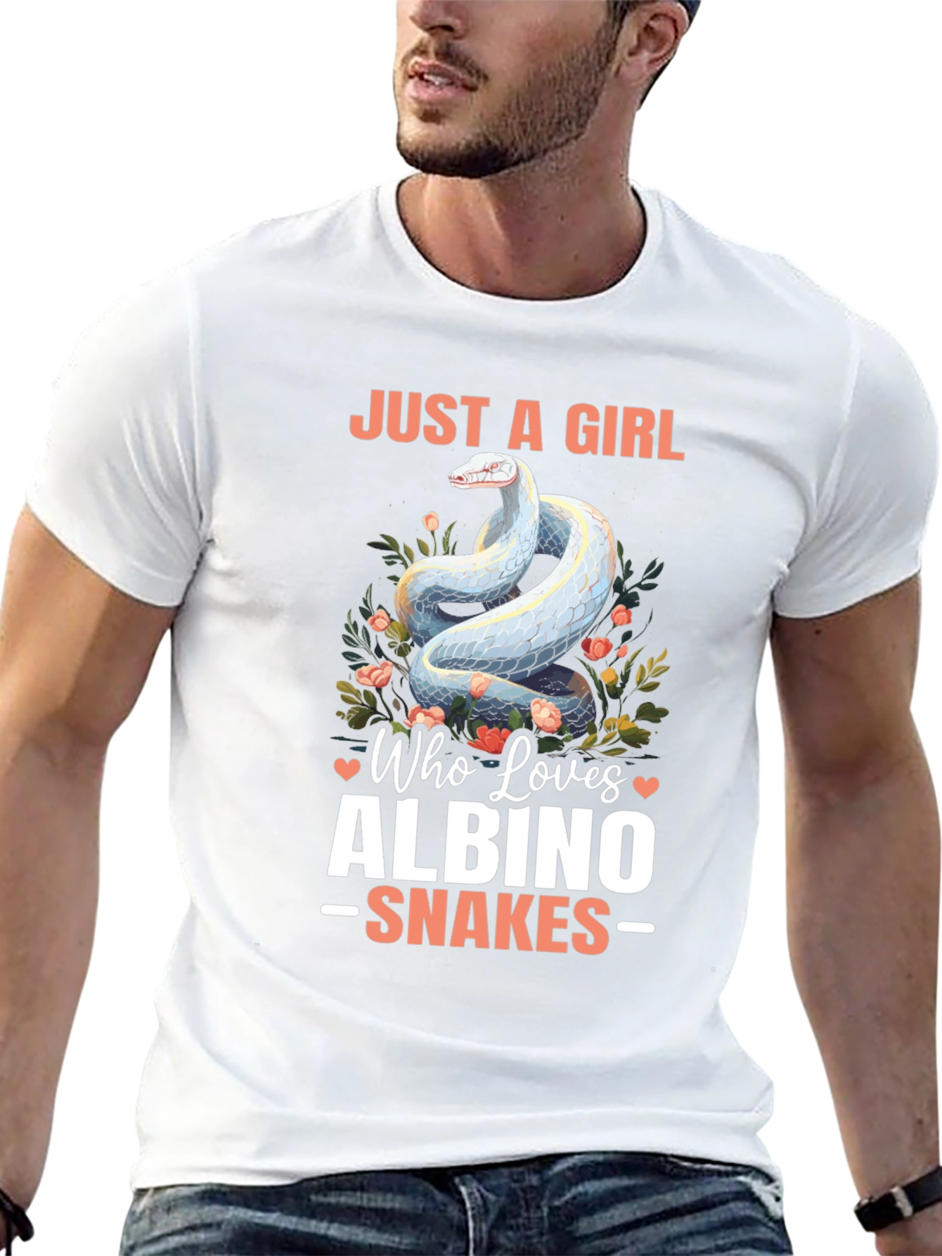 Girl Loves Albino Snakes Graphic Tee