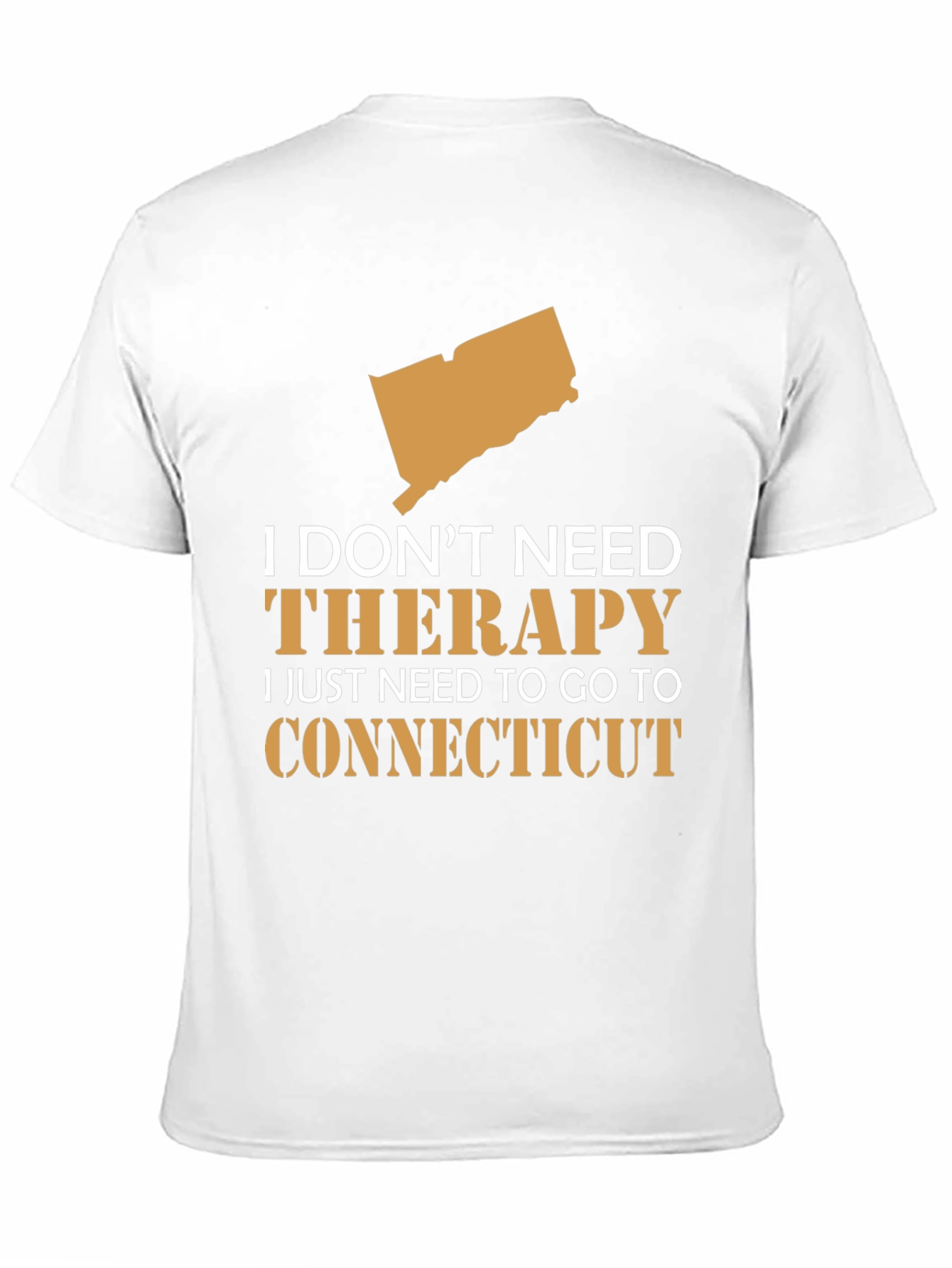 Connecticut State Map T-Shirt Therapy Funny Graphic Tee