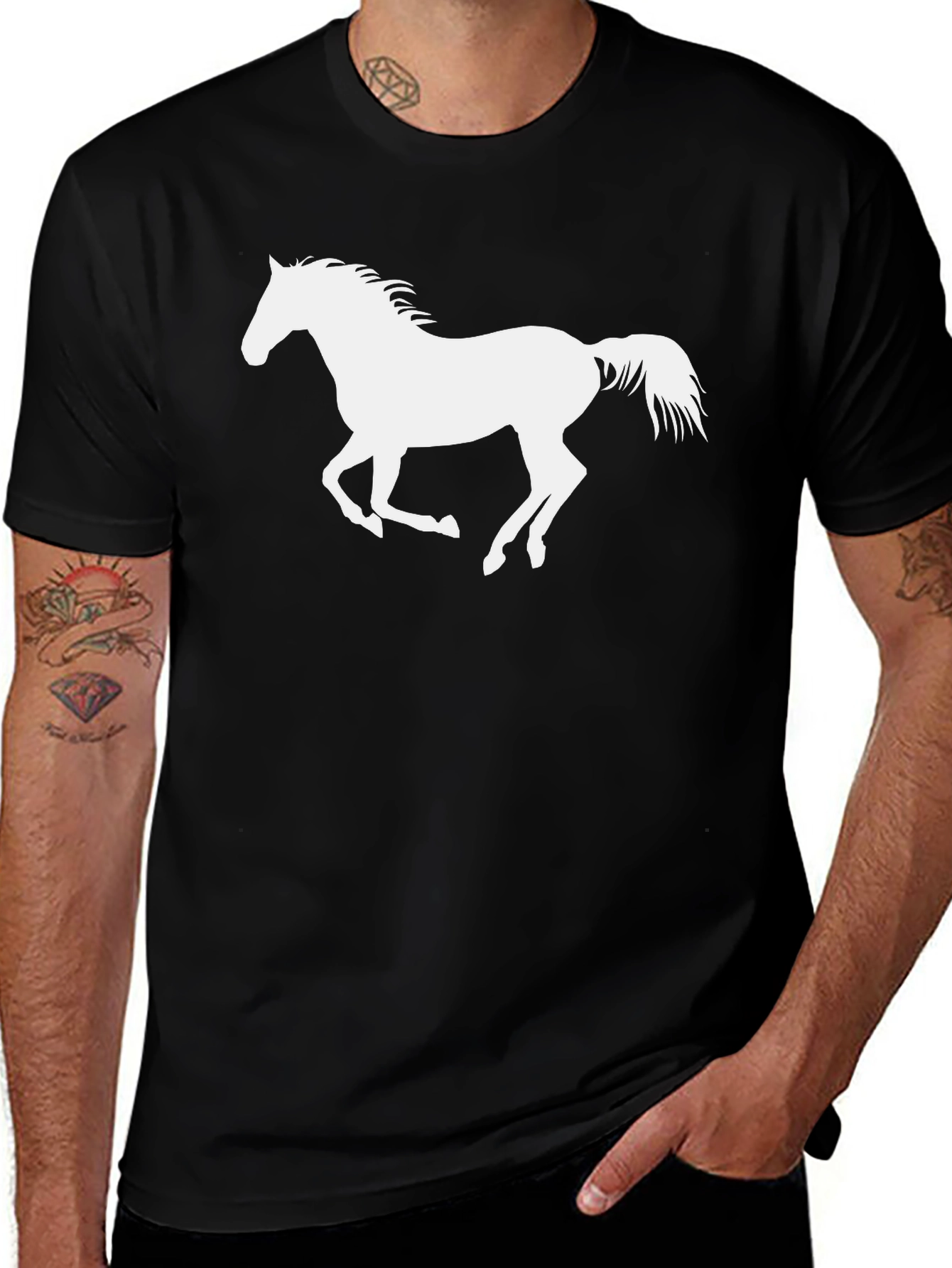 Black Horse Silhouette Graphic Tee