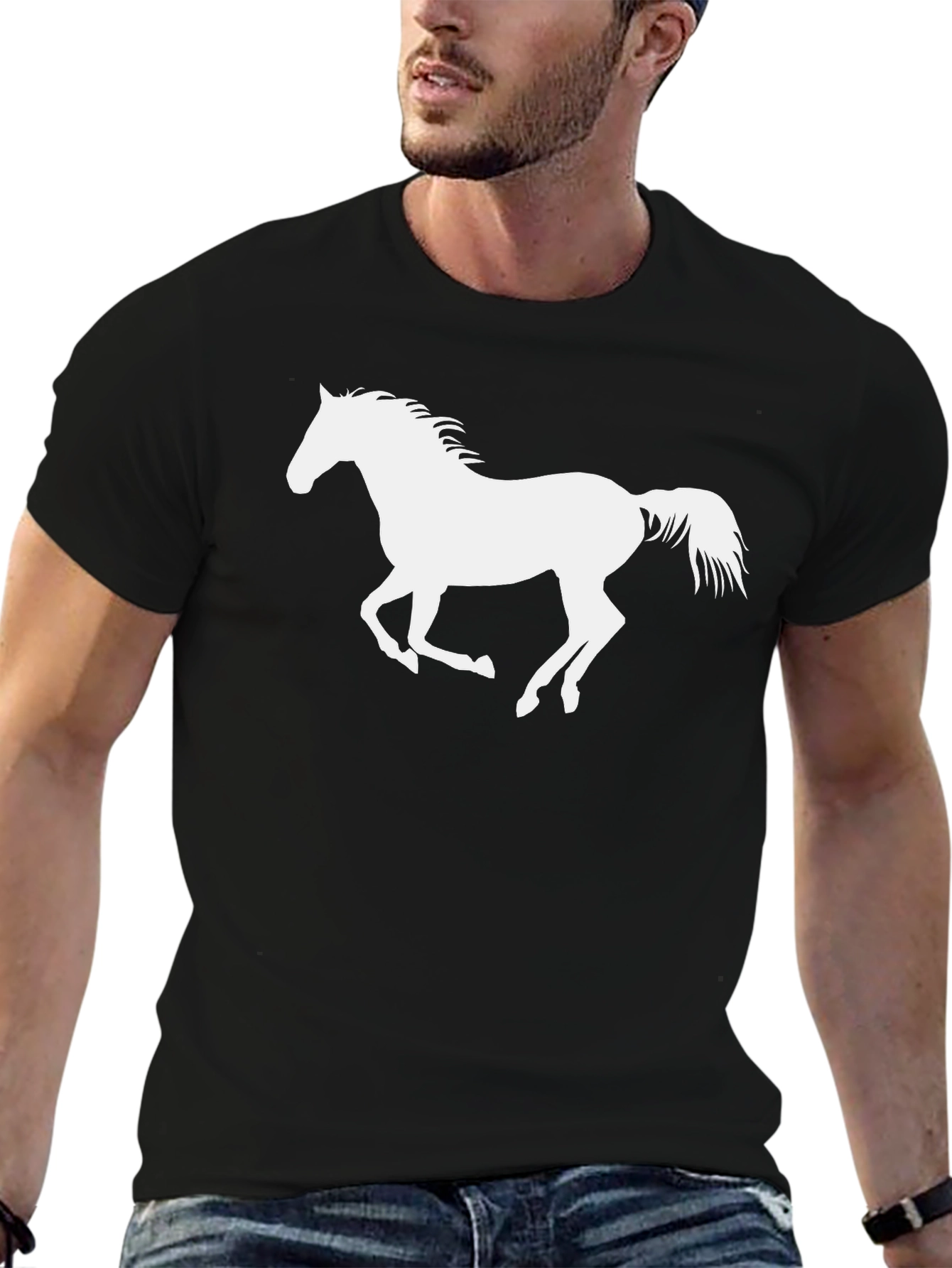 Black Horse Silhouette Graphic Tee