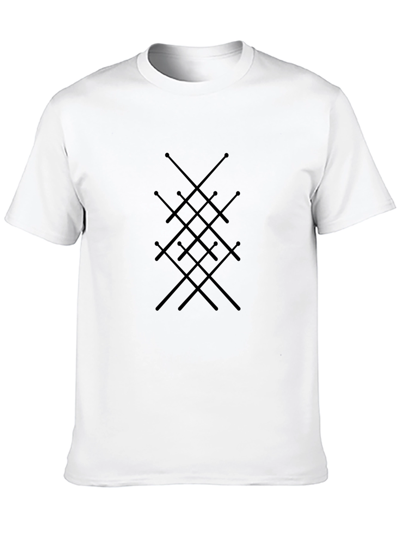 Abstract Sword Pattern Black T-Shirt