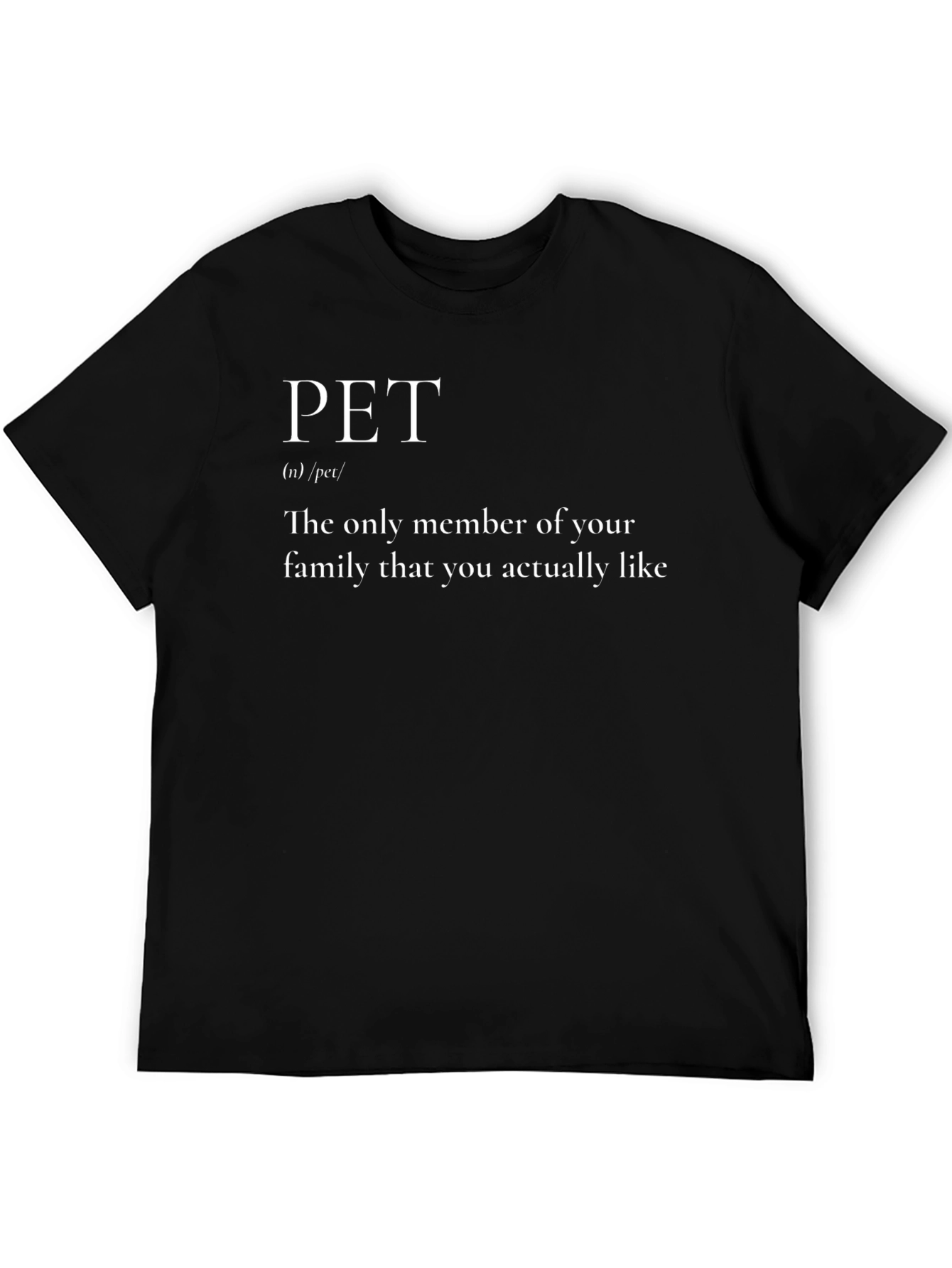 Funny Pet Definition Black T-Shirt